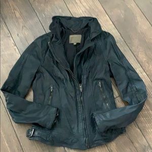 Leather jacket- turquoise size 6